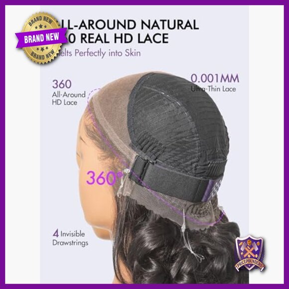 18 Inch Human Hair Wig Glueless Lace Front Body Wave Pre Plucked